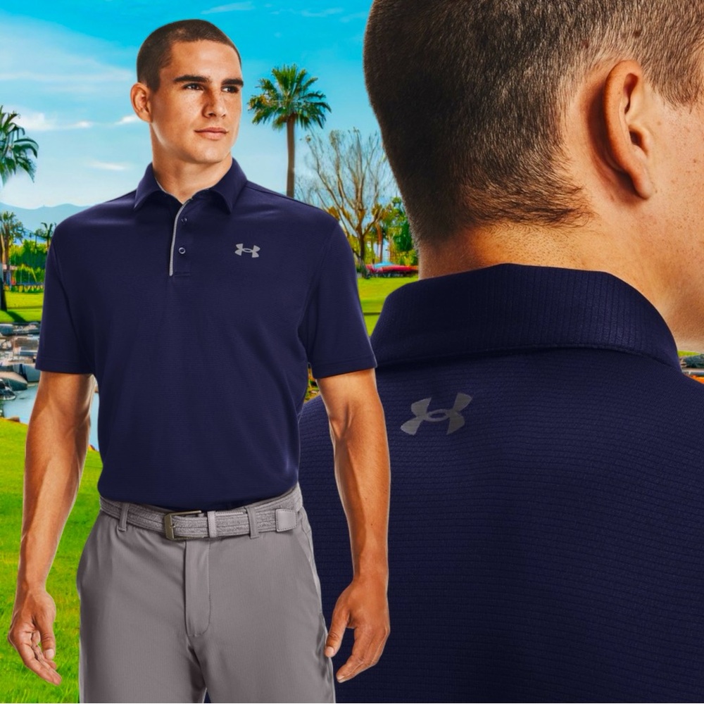 Under Armour Men's Navy Blue Tech Golf Polo 2XL XXLarge 1290140 410 NWT